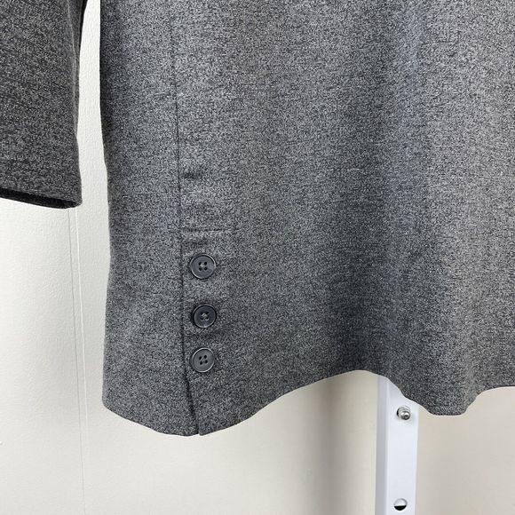 J. Jill Wearever Double Face Jersey Buttoned Hem Top Charcoal Gray Small - Picture 4 of 7